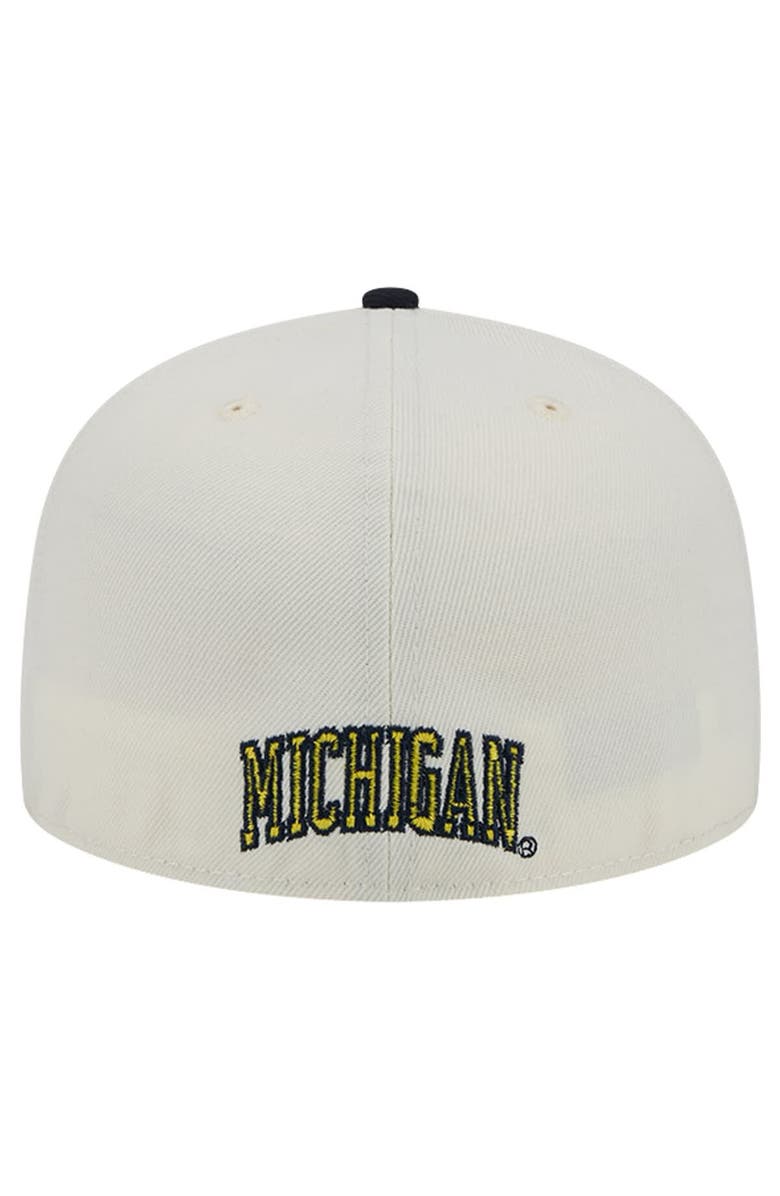 New Era Men's New Era Michigan Wolverines Chrome White Vintage 59FIFTY Fitted Hat, Alternate, color, 