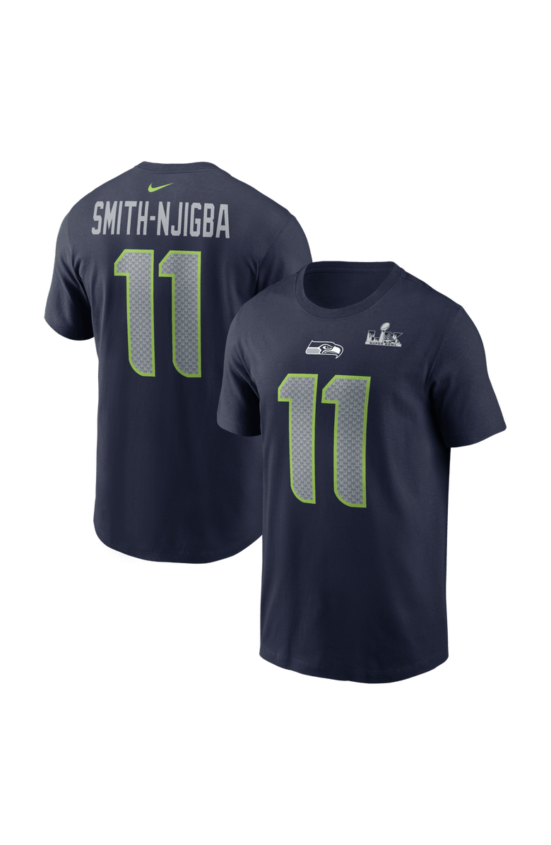 Nike Men's Nike Jaxon Smith-Njigba College Navy Seattle Seahawks Super Bowl LX Patch Name & Number T-Shirt, Main, color, College Navy
