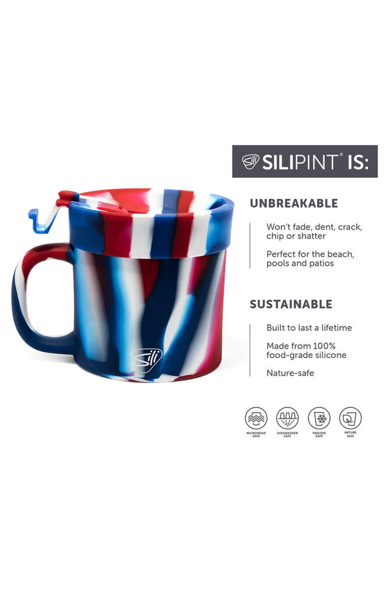 Silipint 2 Pack 16oz Silicone Coffee Mug W/ Lid, Alternate, color, 