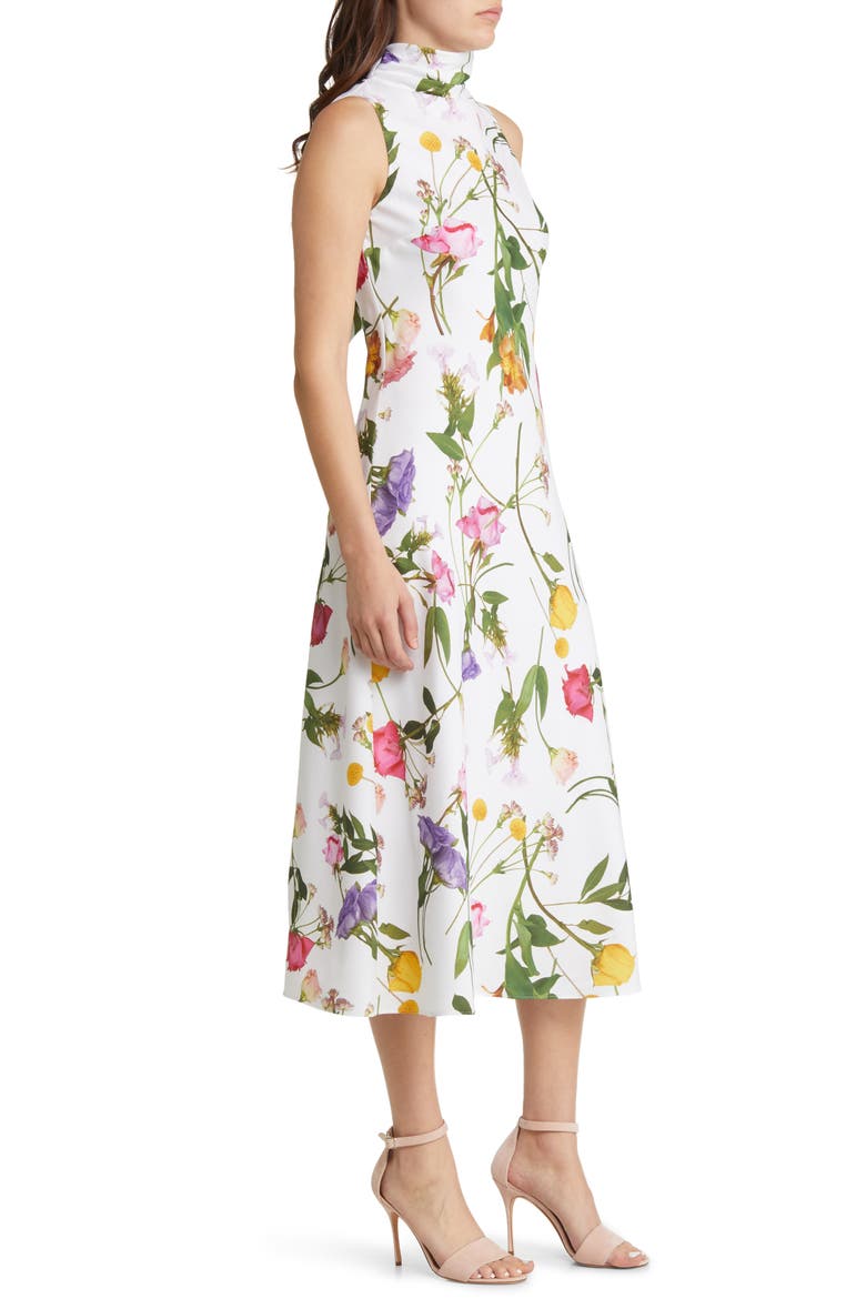 Addilin Floral Sleeveless Dress, Alternate, color, WHITE