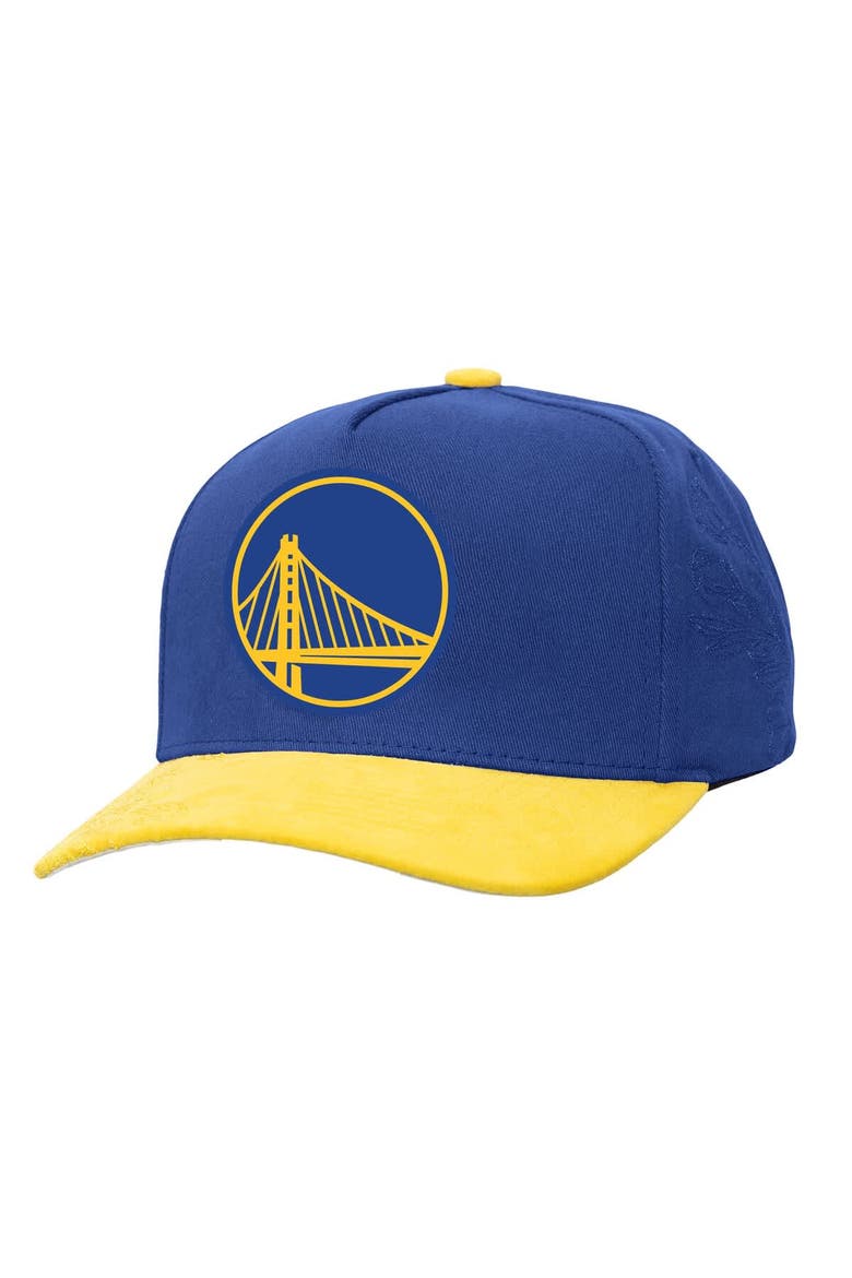 Men's Mitchell & Ness  Blue/Gold Golden State Warriors May Flowers Adjustable Hat, Main, color, Blue