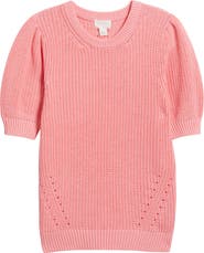 Caslon® Elbow Sleeve Cotton Sweater