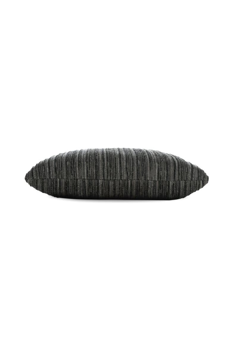 Luxe Stripe Chenille & Boucle textured Indoor & Outdoor Woven Accent Pillow, Alternate, color, Charcoal