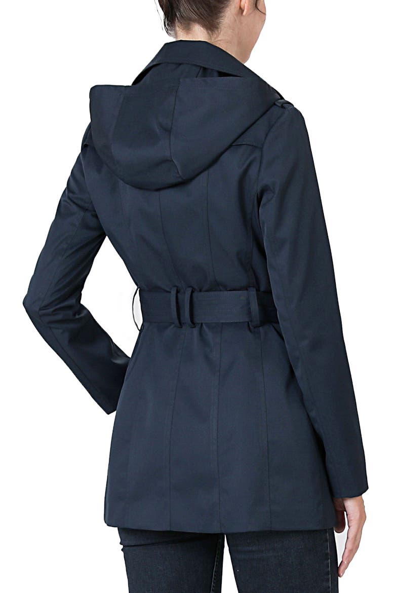 Women's Noa Short Trench Coat, Alternate, color, Navy