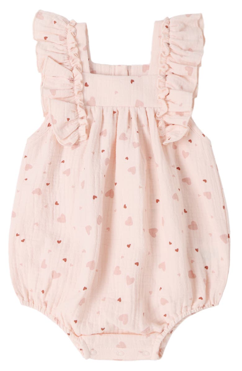 QUINCY MAE Maya Flutter Sleeve Organic Cotton Bodysuit, Main, color, Petal