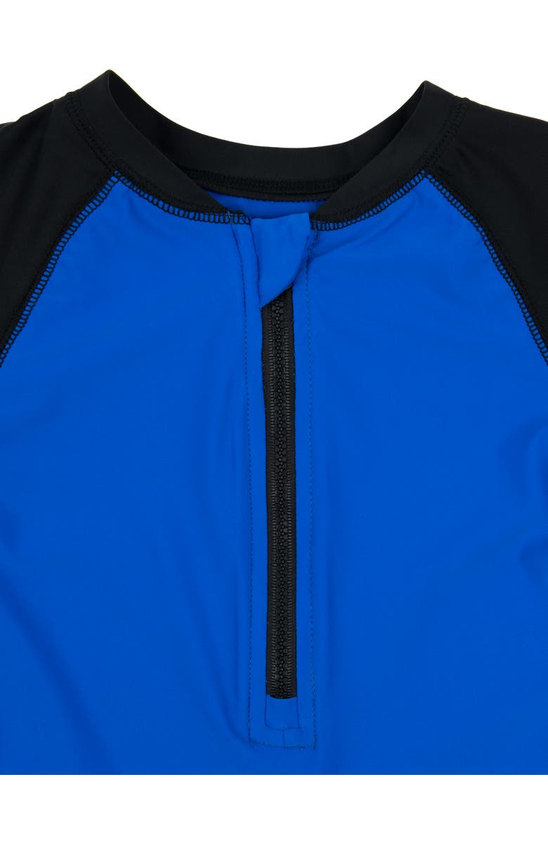 Leveret Baby One-Piece Rashguard, UPF 50+ Sun Protection Swimwear, Alternate, color, Navy & Black