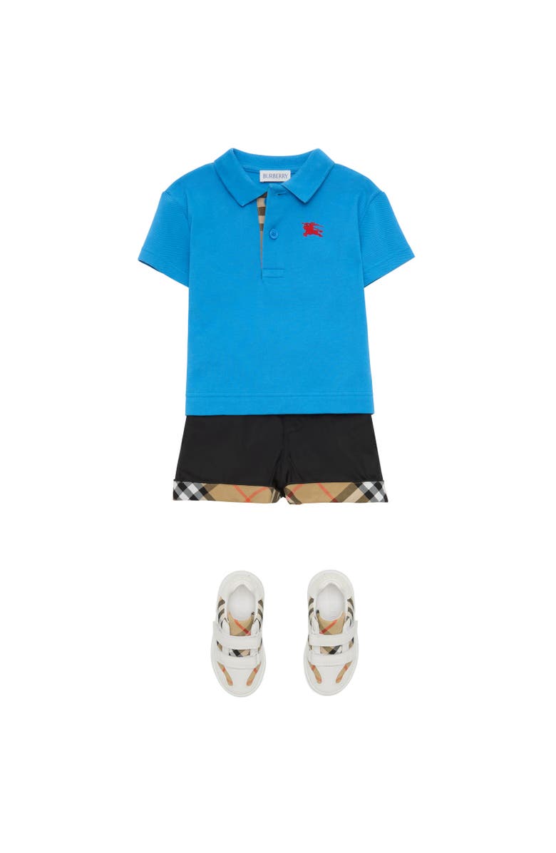 Burberry Check Turn-up Cotton Shorts, Alternate, color, Black