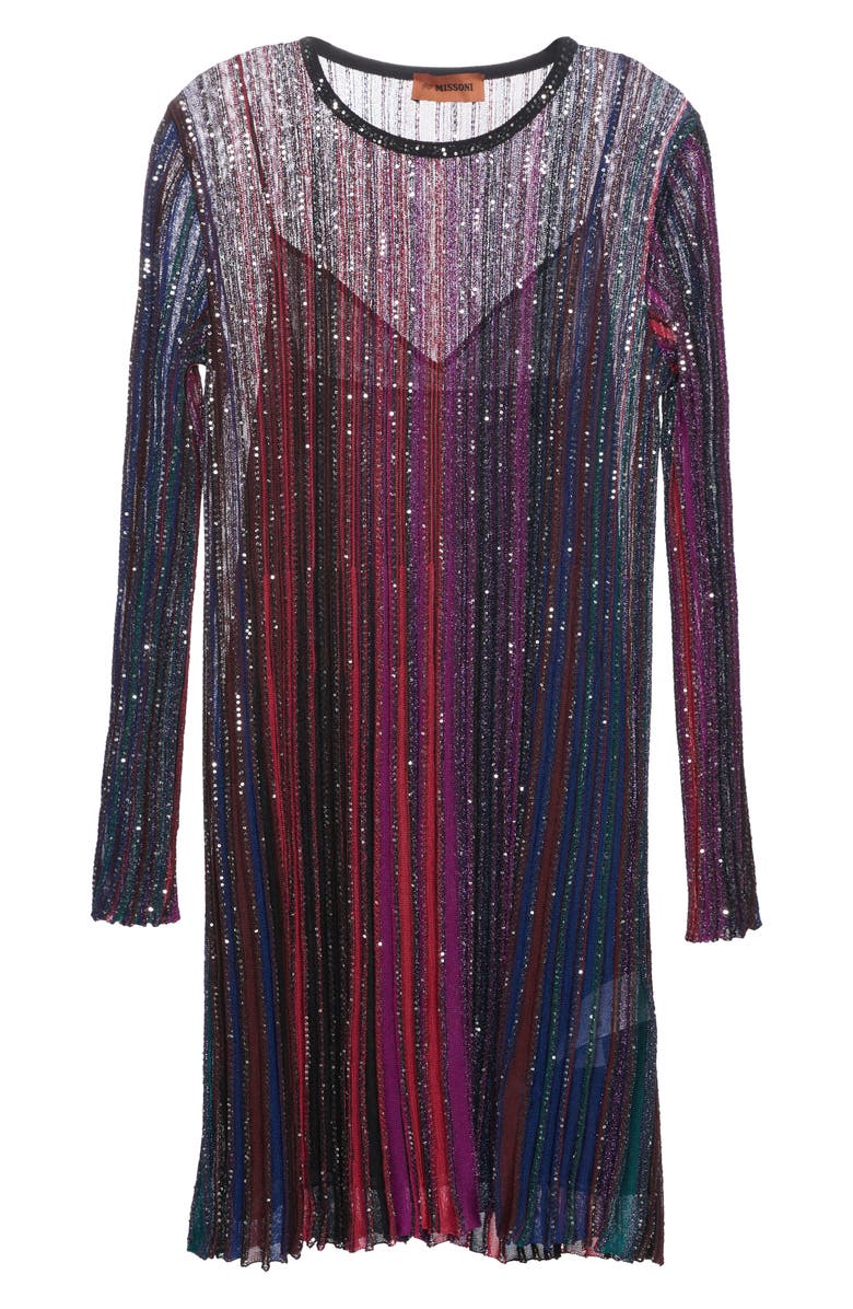 Missoni Sequin Long Sleeve Wool Blend Dress, Alternate, color, 