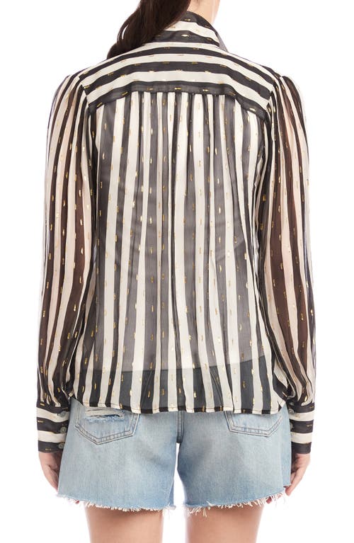 Fifteen Twenty Chloe Sheer Stripe Button-up Shirt In Stripe