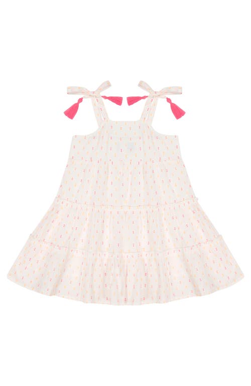 Mer St. Barth Bella Girl's Shoulder Tie Sundress in Neon Swiss Dot  product