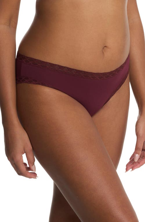 Natori Bliss Lace-trim Cotton Brief Underwear 156058 In Brown