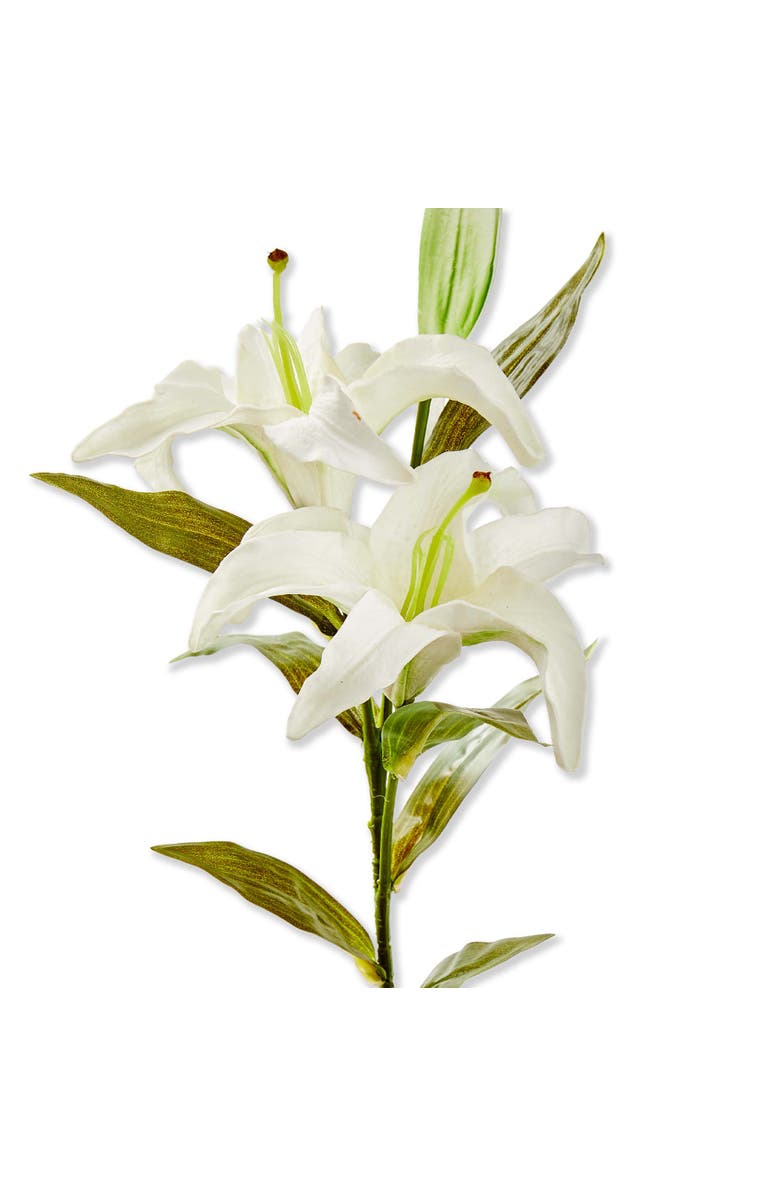 tag Soft Touch Faux Lily Stem White White Plastic Spring, Main, color, White