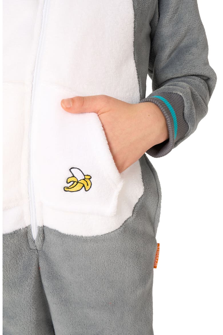 Kids' Lemur One Piece Hooded Jumpsuit, Alternate, color, GREY