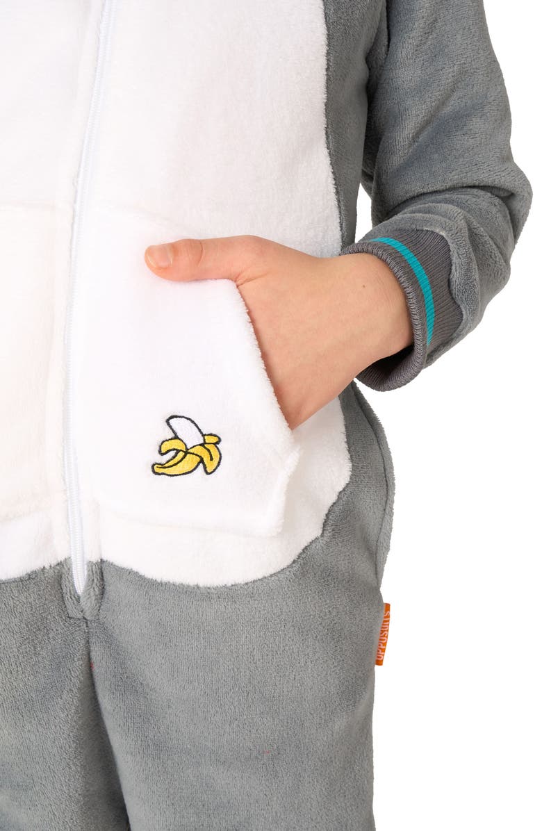 OppoSuits Kids' Lemur One Piece Hooded Jumpsuit, Alternate, color, Grey