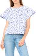CeCe Tassel Tie Cotton Poplin Top