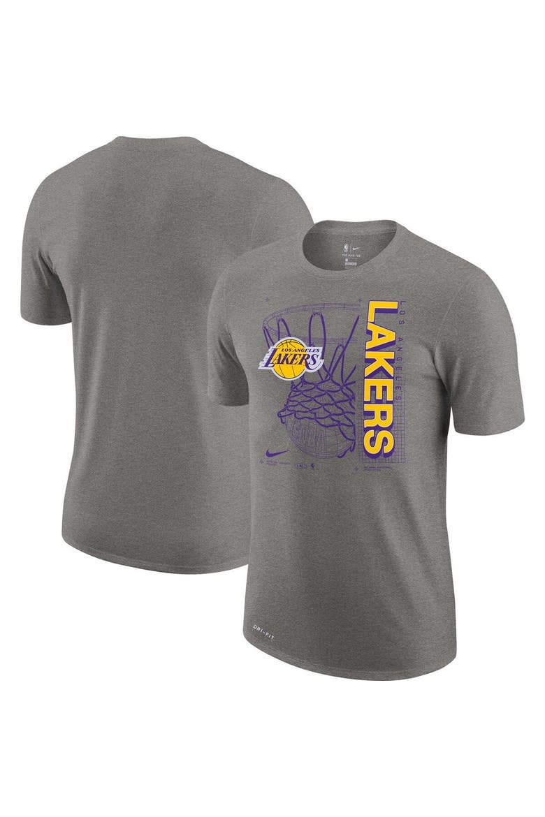 Nike Men's Nike Heathered Gray Los Angeles Lakers Essential Hoop ...