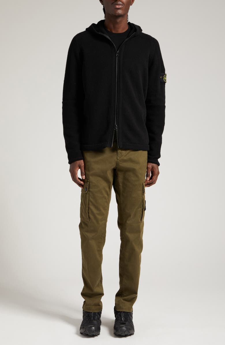 Stone Island Compass Logo Virgin Wool Sweater, Alternate, color, Black