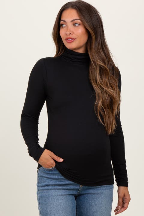 Brushed Knit Basic Turtleneck Top