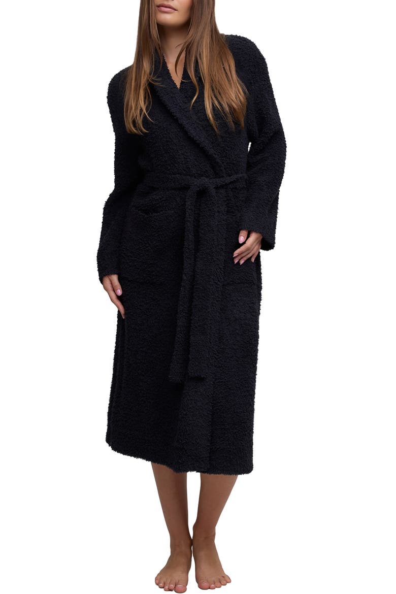 CozyChic® Skull and Bones Robe, Main, color, BLACK-CREAM