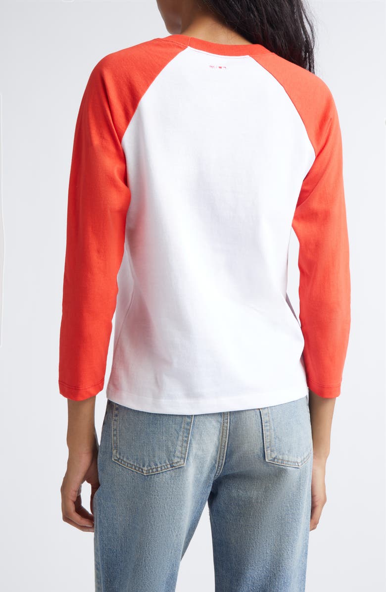 Sporty & Rich x Yankees Serif Cotton Baseball T-Shirt, Alternate, color, White/Fire Red