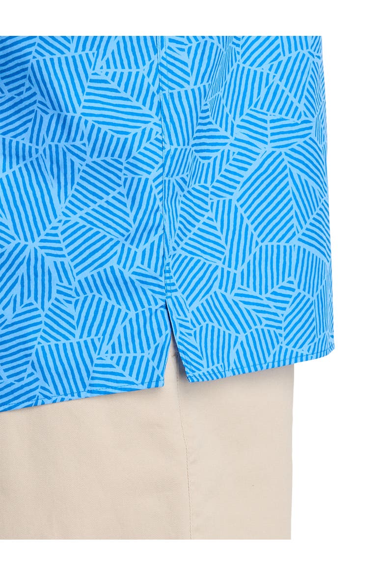 Big & Tall Easy-Care Striped Sport Shirt, Alternate, color, BLUE