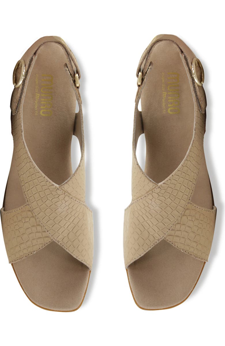 Munro Jenny Sandal, Alternate, color, Tan Croc Nubuck