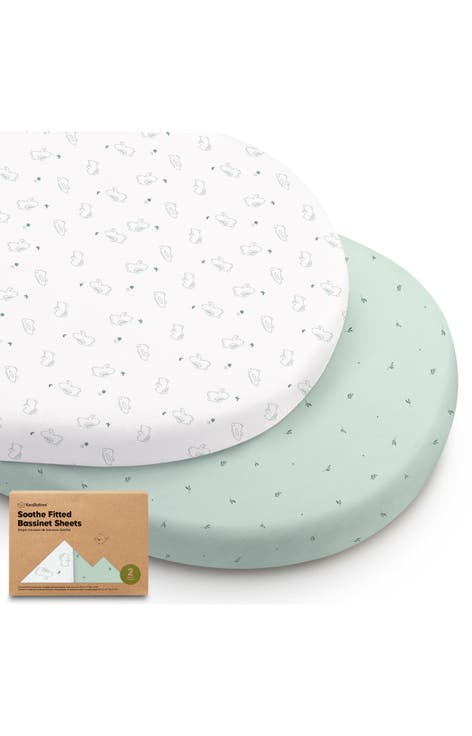 2-Pack Soothe Fitted Bassinet Sheets