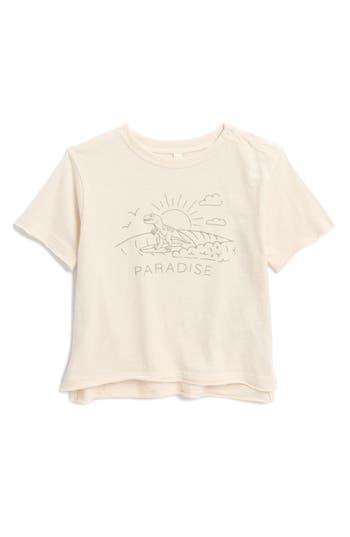 Rylee + Cru Kids' Paradise Raw Edge Cotton Graphic T-shirt In Paradise