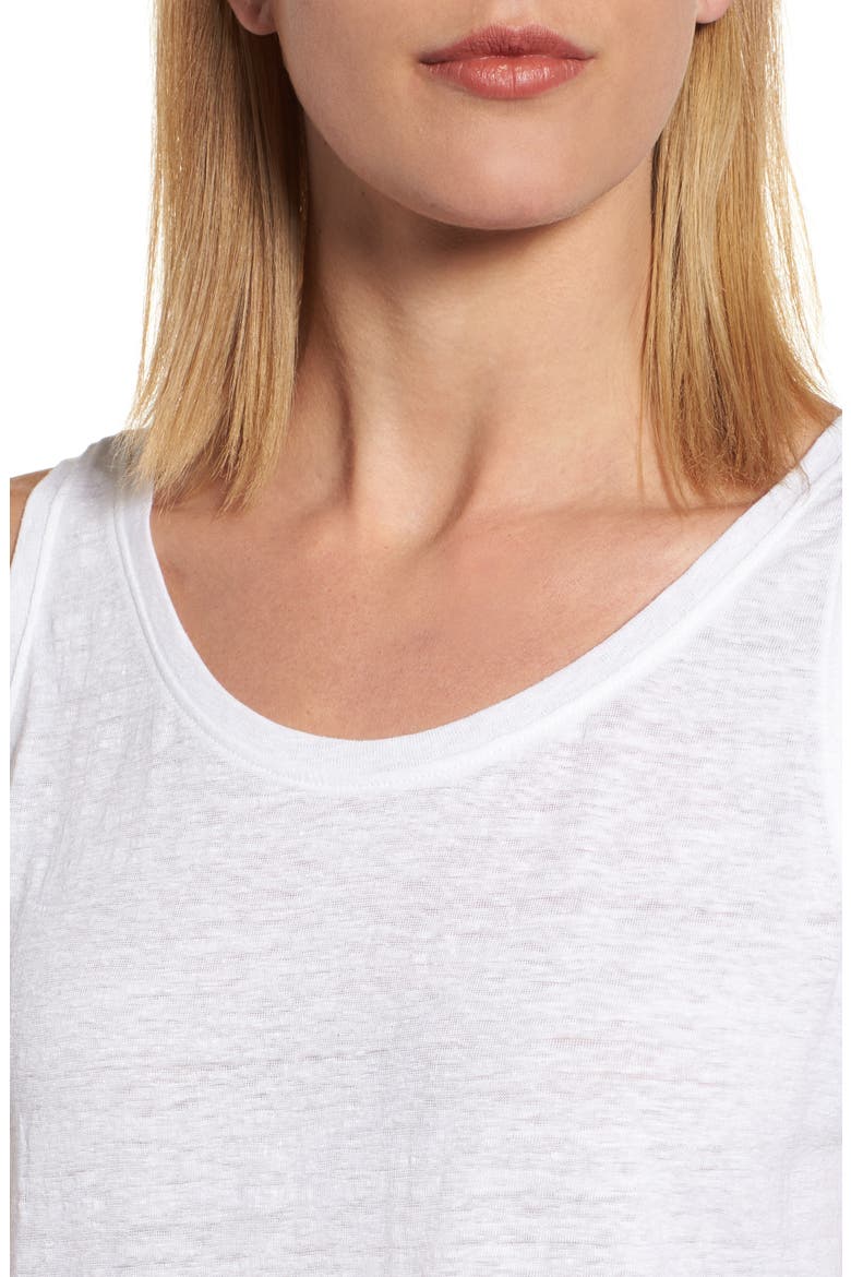 U- NECK LONG TANK, Alternate, color, WHITE