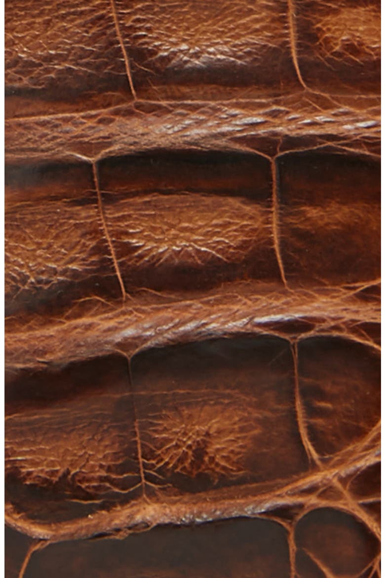 Caiman Leather Belt, Alternate, color, BROWN