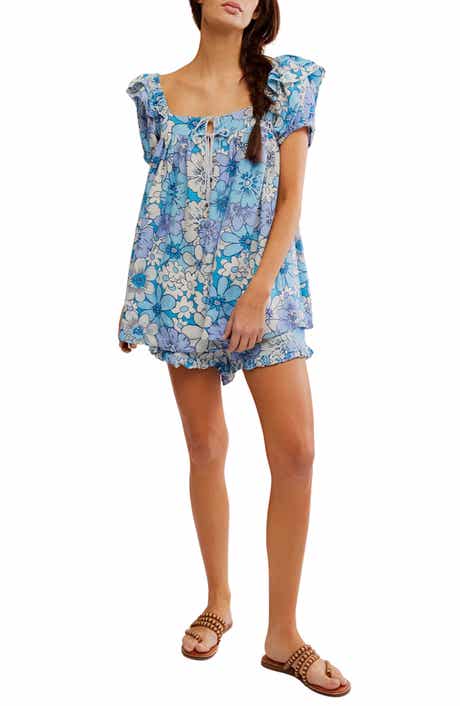 Free People Maggie Mae Floral Print Tunic & Shorts