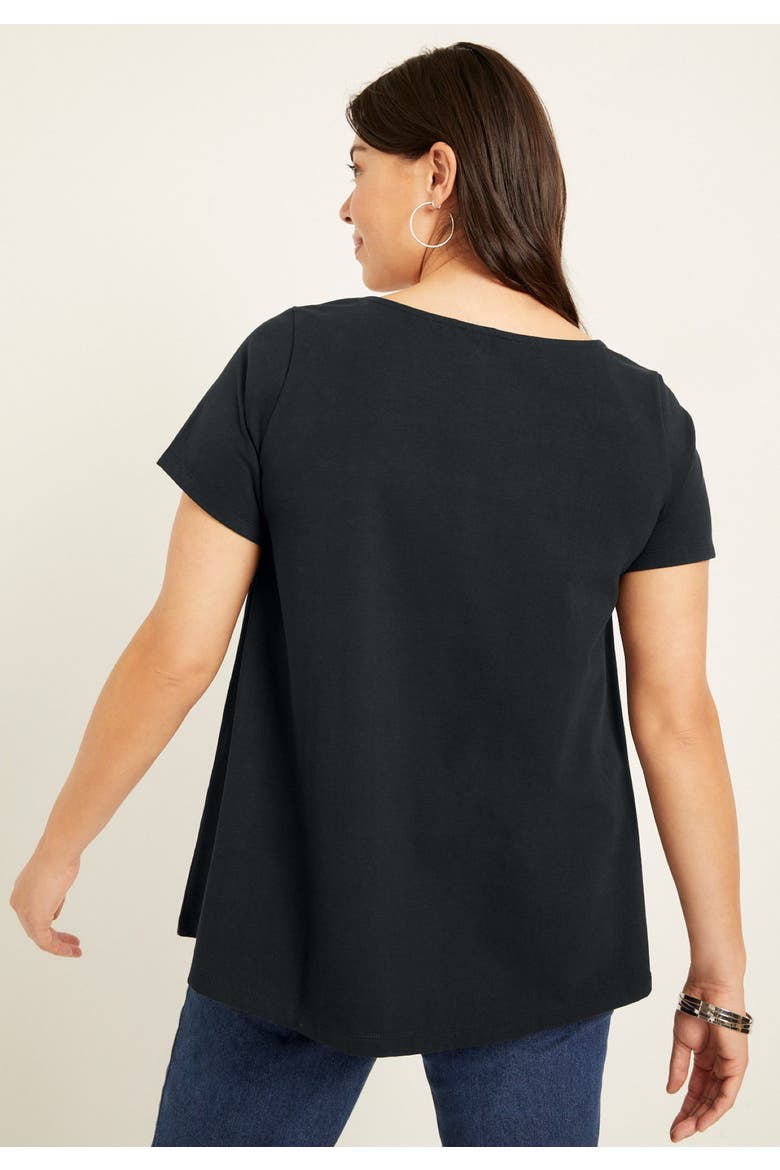 Short Sleeve Swing One + Only Tunic, Alternate, color, BLACK
