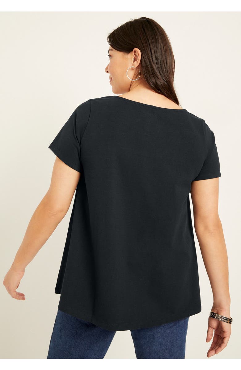 June + Vie Short-Sleeve Swing One + Only Tunic, Alternate, color, Black