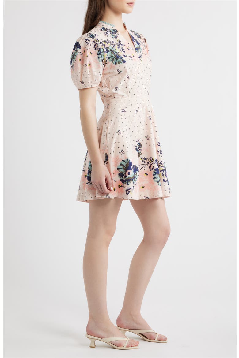 Micah Mixed Floral Print Organic Cotton Poplin Minidress, Alternate, color, LIORA PRINT