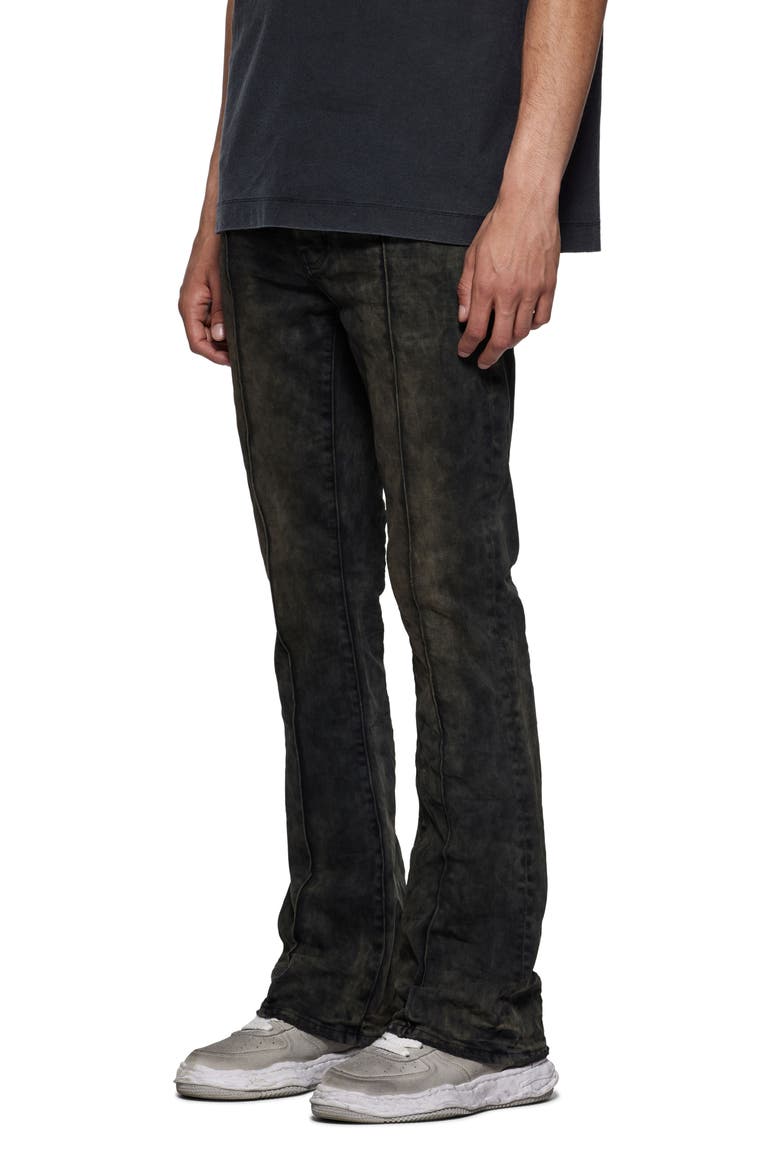Pintuck Flare Leg Jeans, Alternate, color, BROWN