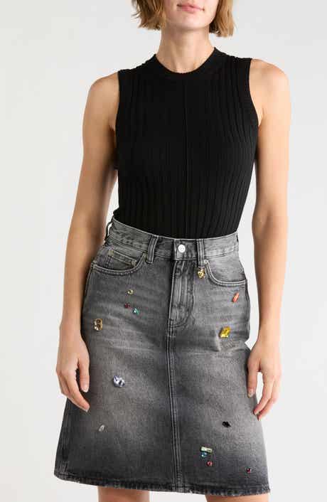 Wool Fine Ribbed Sweater Tank