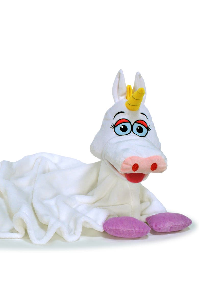 Cuddleuppets Unicorn Whitepurple 2 In 1 Plush Puppet & Blanket, Alternate, color, Multicolored