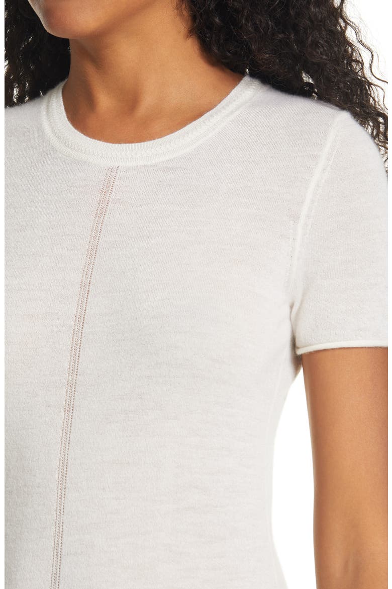 Mandee Cashmere Short Sleeve Sweater, Alternate, color, CHALK