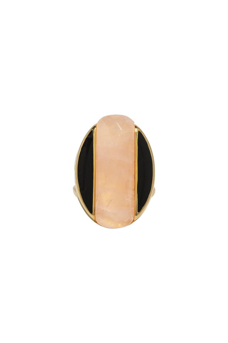 Harmonia Rose Quartz Boundary Ring, Alternate, color, Pink & Black