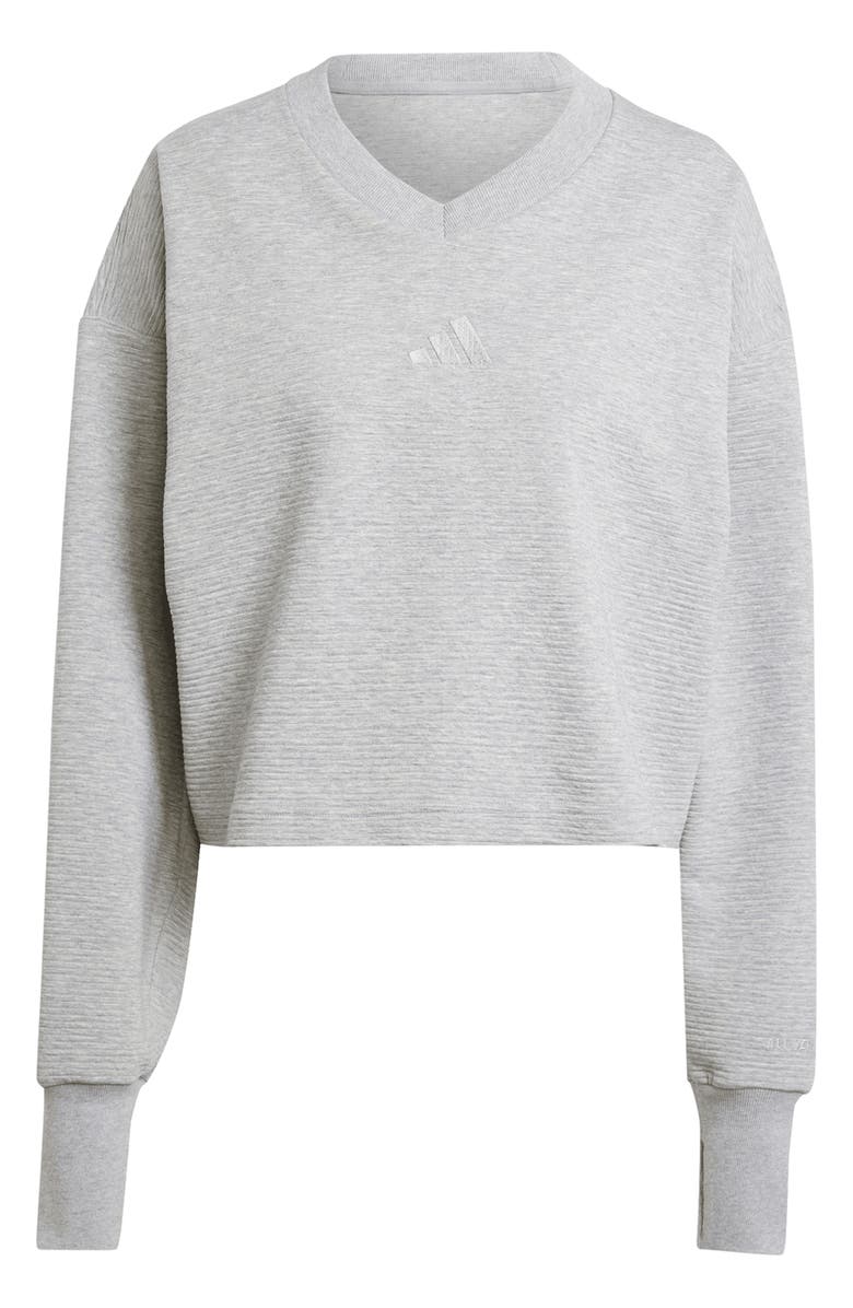 adidas All Szn Rib V-Neck Sweatshirt, Alternate, color, 