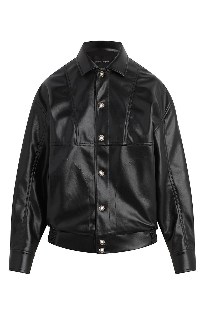 Favorite Daughter The Beacon Faux Leather Jacket, Alternate, color, Raven