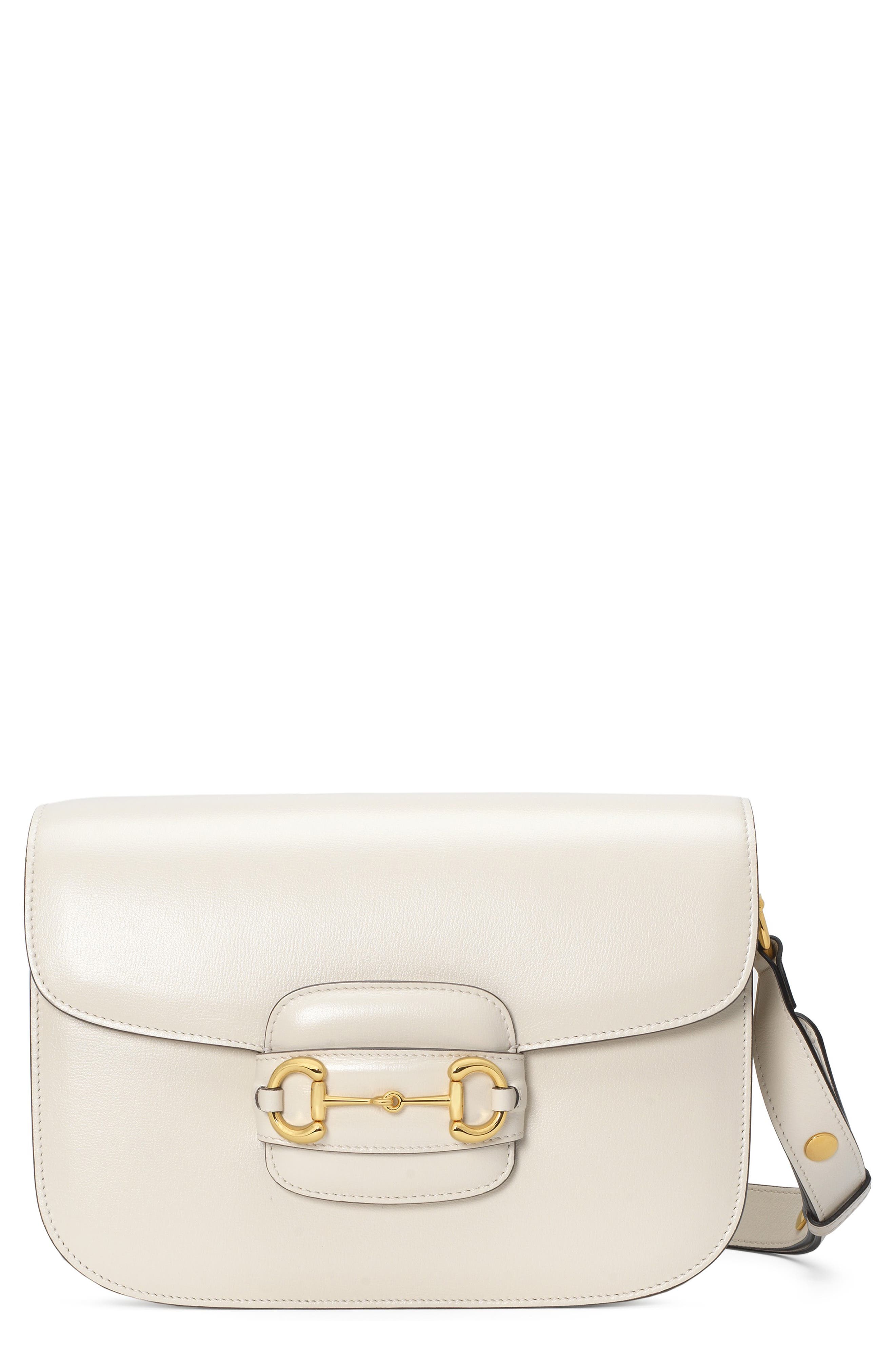 Small 1955 Horsebit Leather Shoulder Bag, Main, color, MYSTIC WHITE