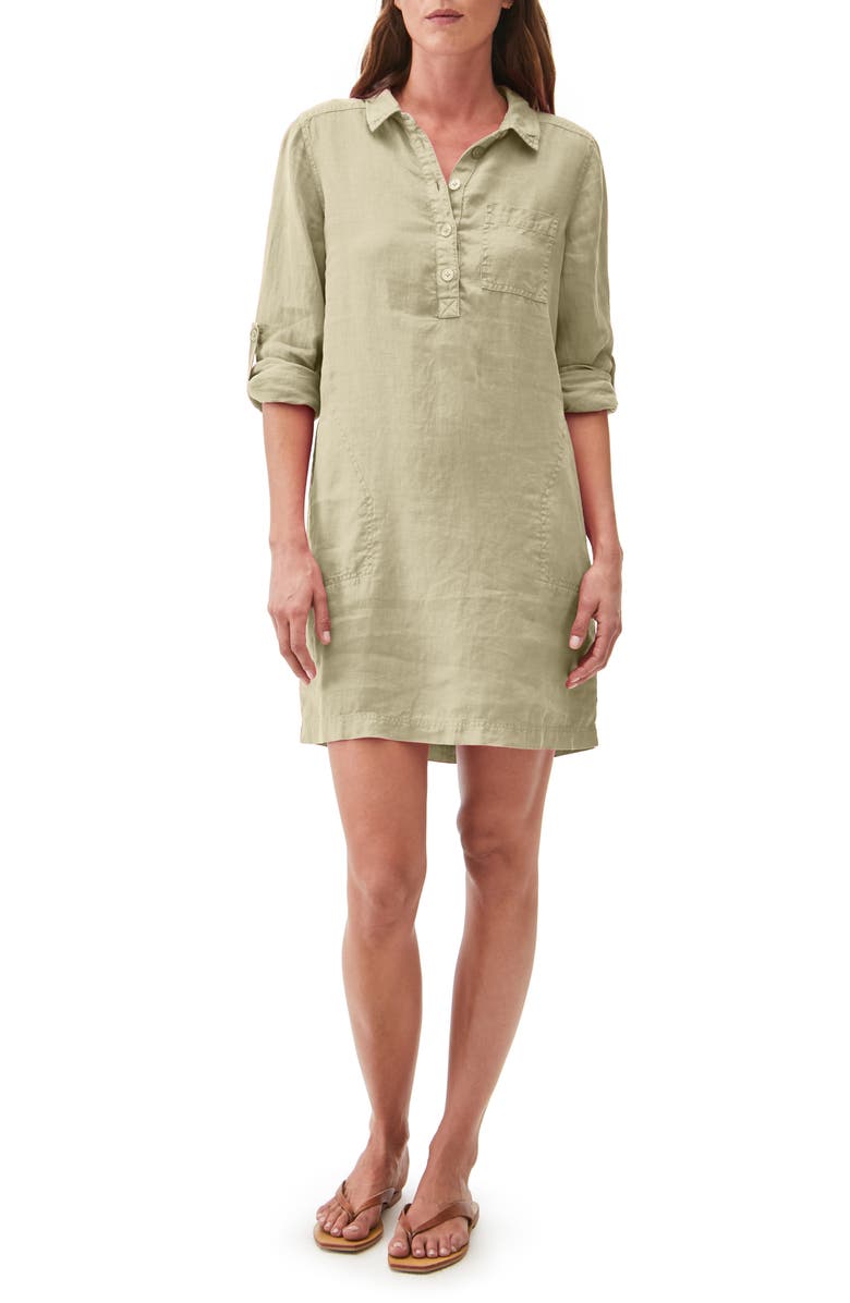 Michael Stars Eleanor Linen Shirtdress, Alternate, color, 