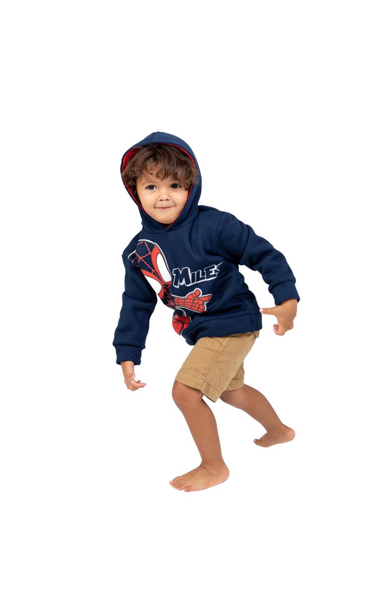 Marvel Spidey and His Amazing Friends Fleece Hoodie, Alternate, color, Miles Morales Navy