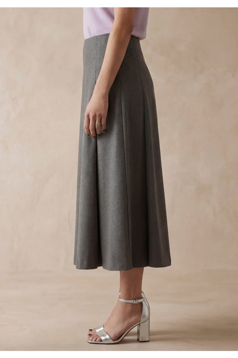 Pleated A Line Skirt, Alternate, color, CHARCOAL