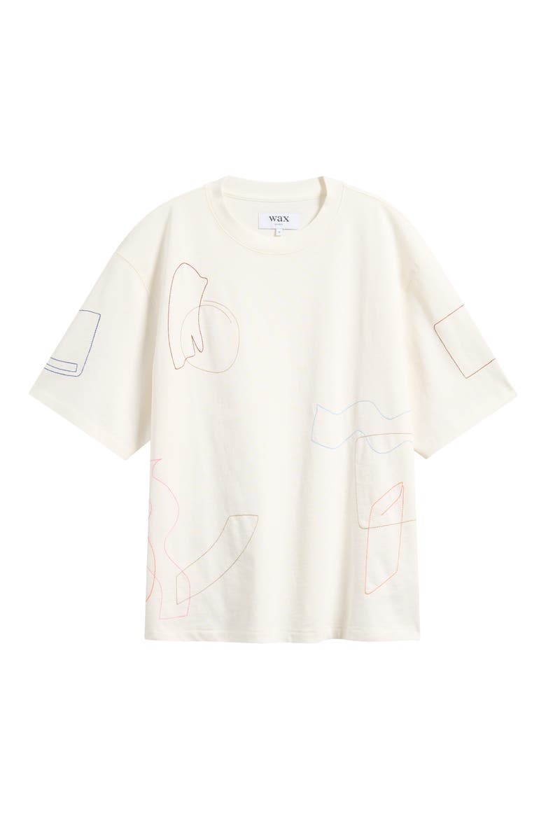Milton Shapes Scribble Embroidery T-Shirt, Alternate, color, ECRU