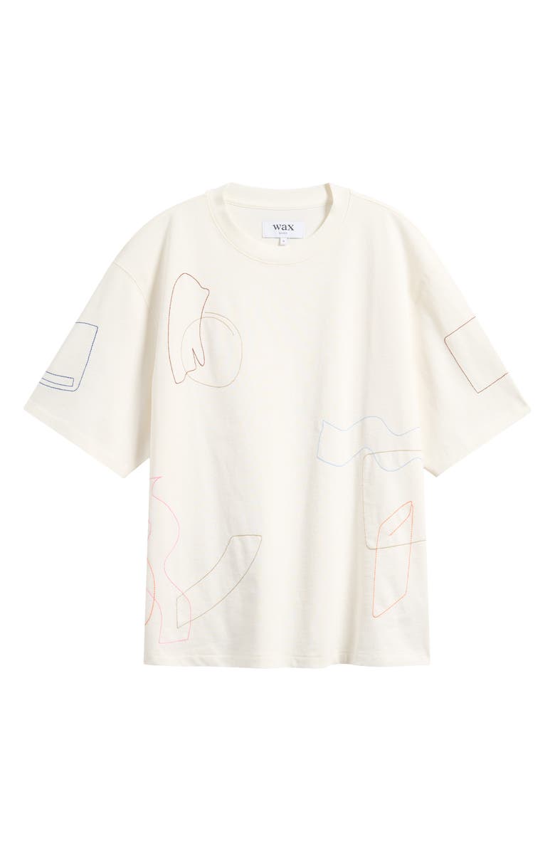 Wax London Milton Shapes Scribble Embroidery T-Shirt, Main, color, Ecru