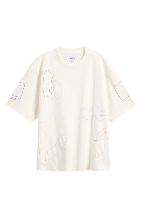 Milton Shapes Scribble Embroidery T-Shirt