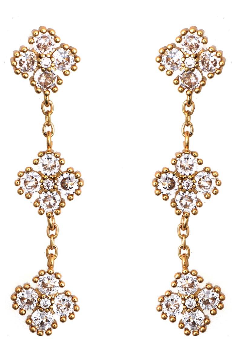 Panacea CZ Cluster Link Drop Earrings, Main, color, Gold