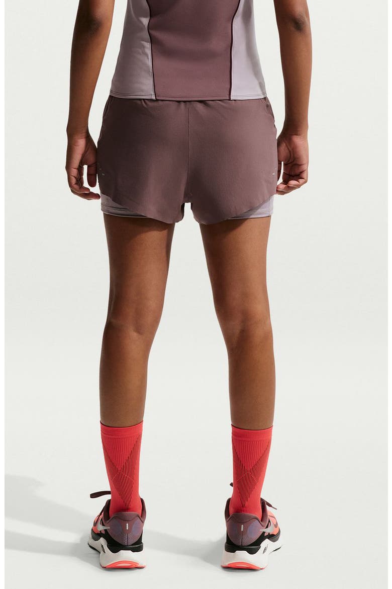 Swift Dri-FIT Mid-Rise 2-in-1 Running Shorts, Alternate, color, TATTOO/ LIGHT VIOLET